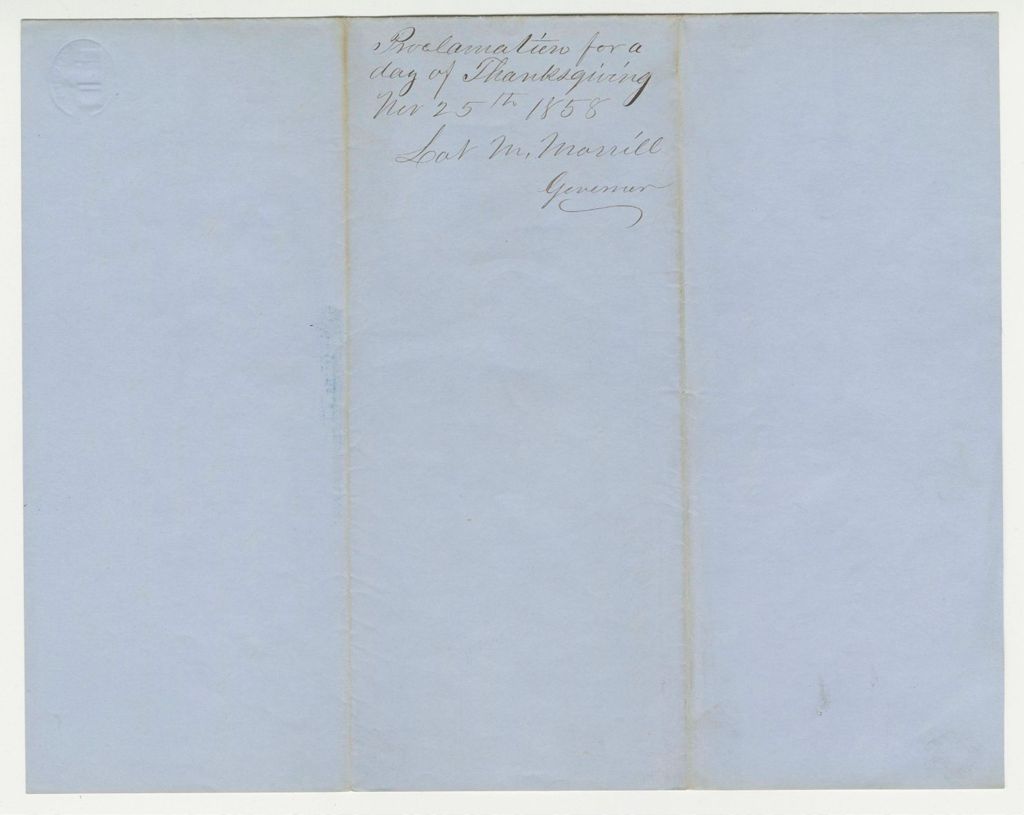 Miniature of Proclamation for a day of Thanksgiving