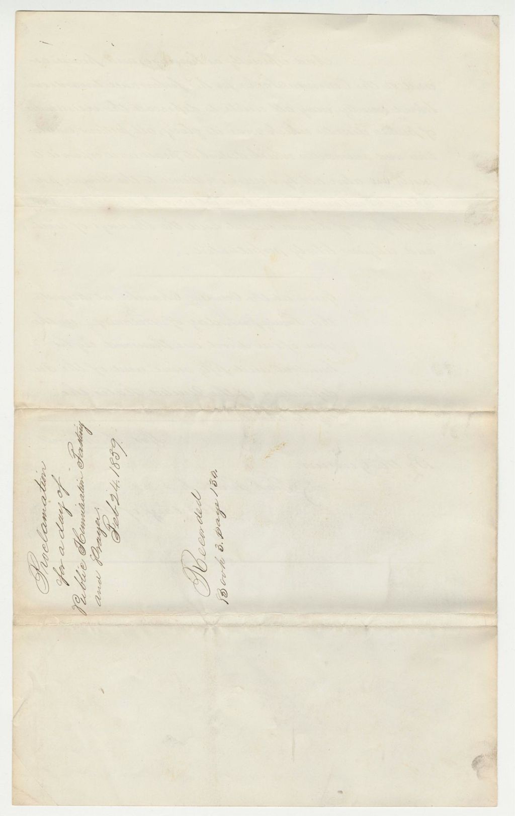 Miniature of Proclamation for a Day of Public Humiliation, Fasting, and Prayer