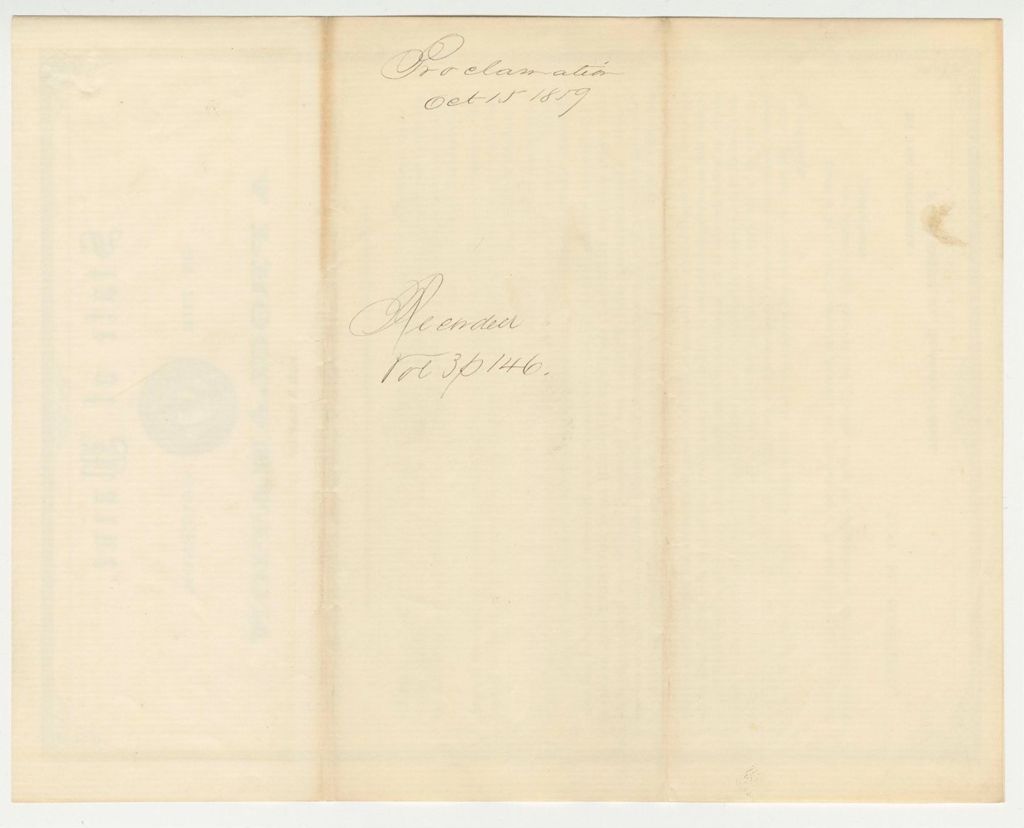 Miniature of Proclamation for a day of Public Thanksgiving and Praise