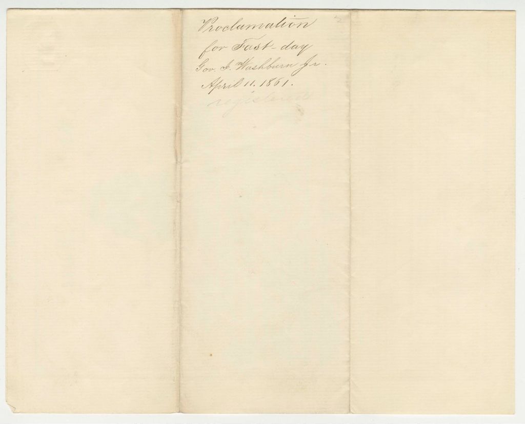 Miniature of Proclamation for a Day of Public Humiliation, Fasting, and Prayer