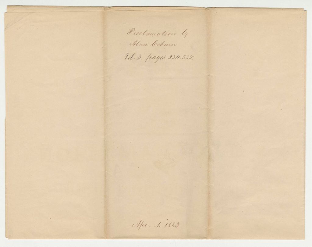 Miniature of Abner Coburn Proclamation for a day of Public Humiliation, Fasting, and Prayer