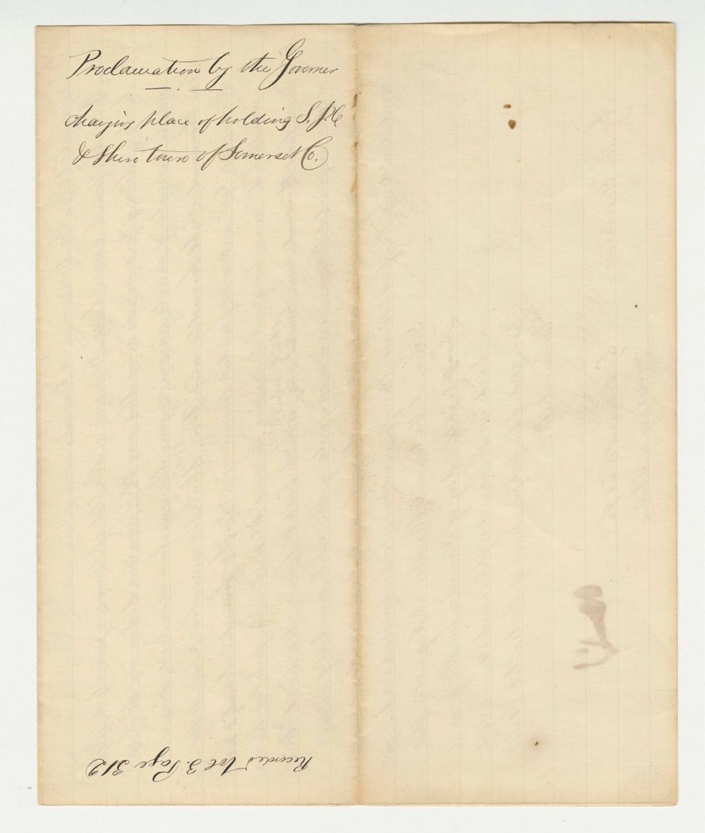 Miniature of Proclamation on the SJC and Shiretown of Somerset County