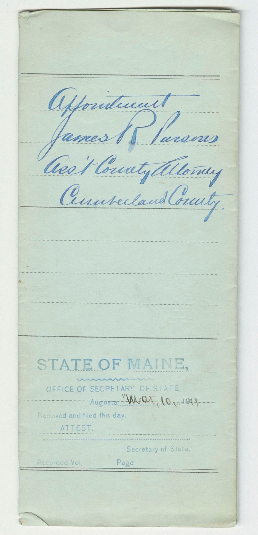 Miniature of Cumberland County Assistant Attorney