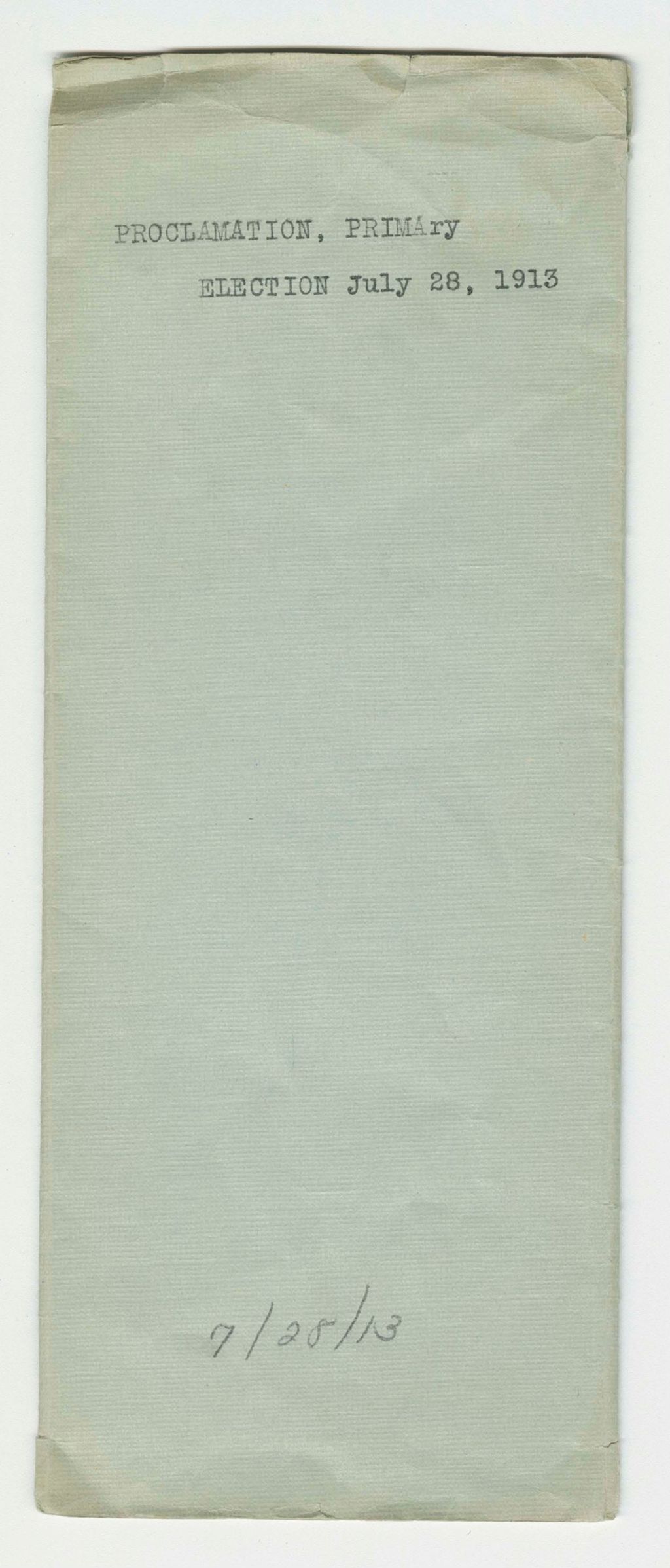 Miniature of Primary Election Proclamation