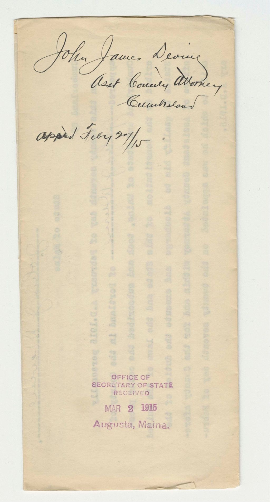Miniature of Cumberland County Assistant Attorney Appointment