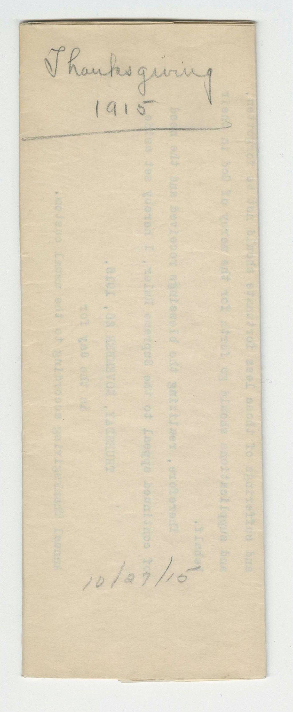 Miniature of 1915 Thanksgiving Proclamation