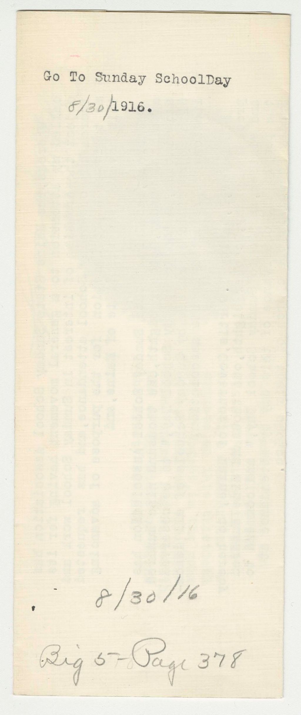 Miniature of Proclamation for Go To Sunday School Day