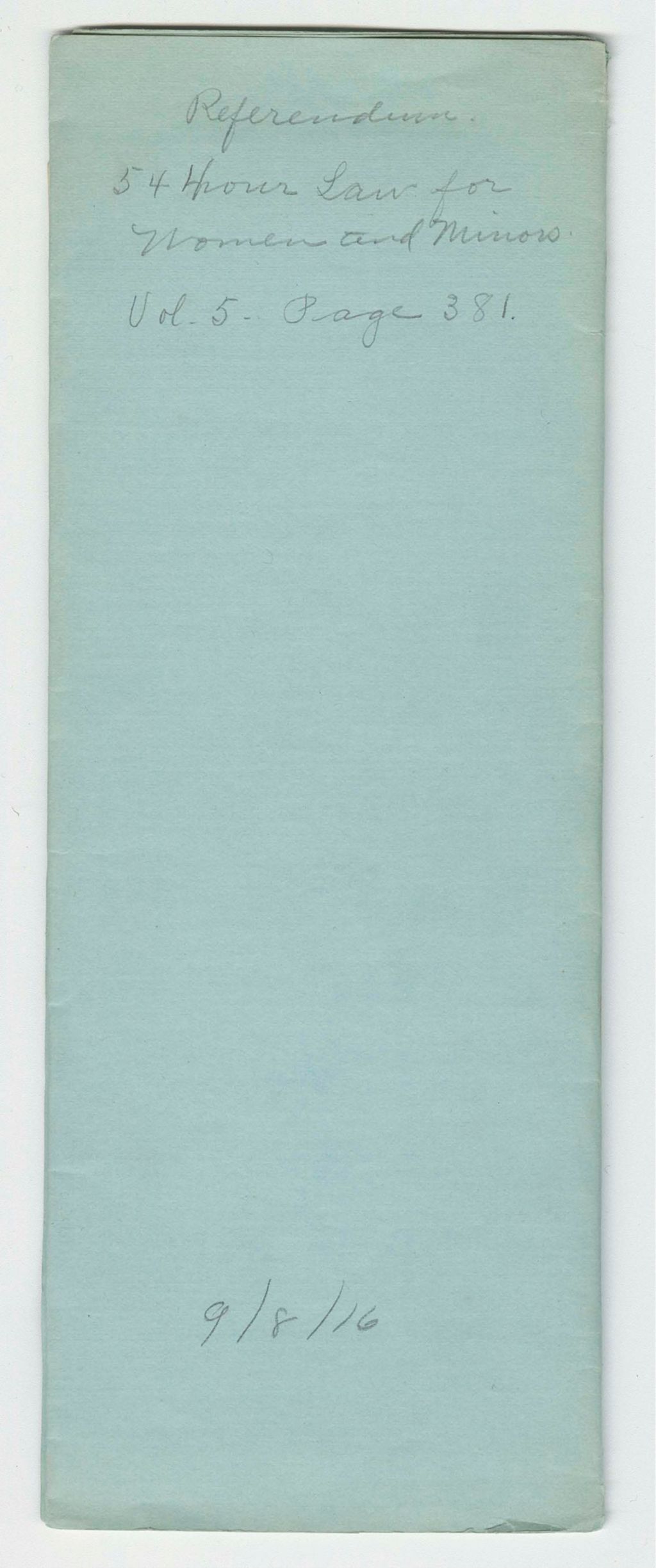 Miniature of Referendum 54 Hour Law for Women and Minors