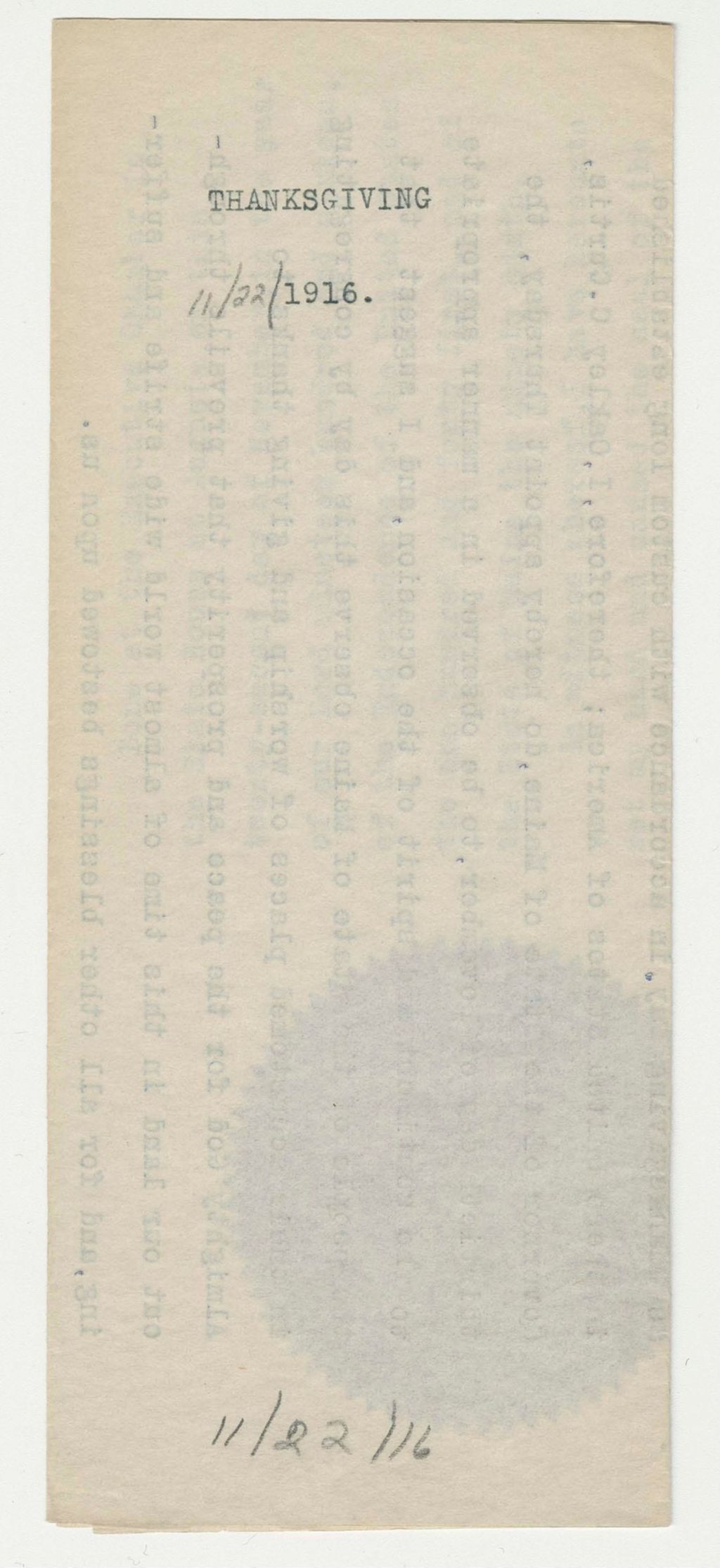 Miniature of 1916 Thanksgiving Proclamation