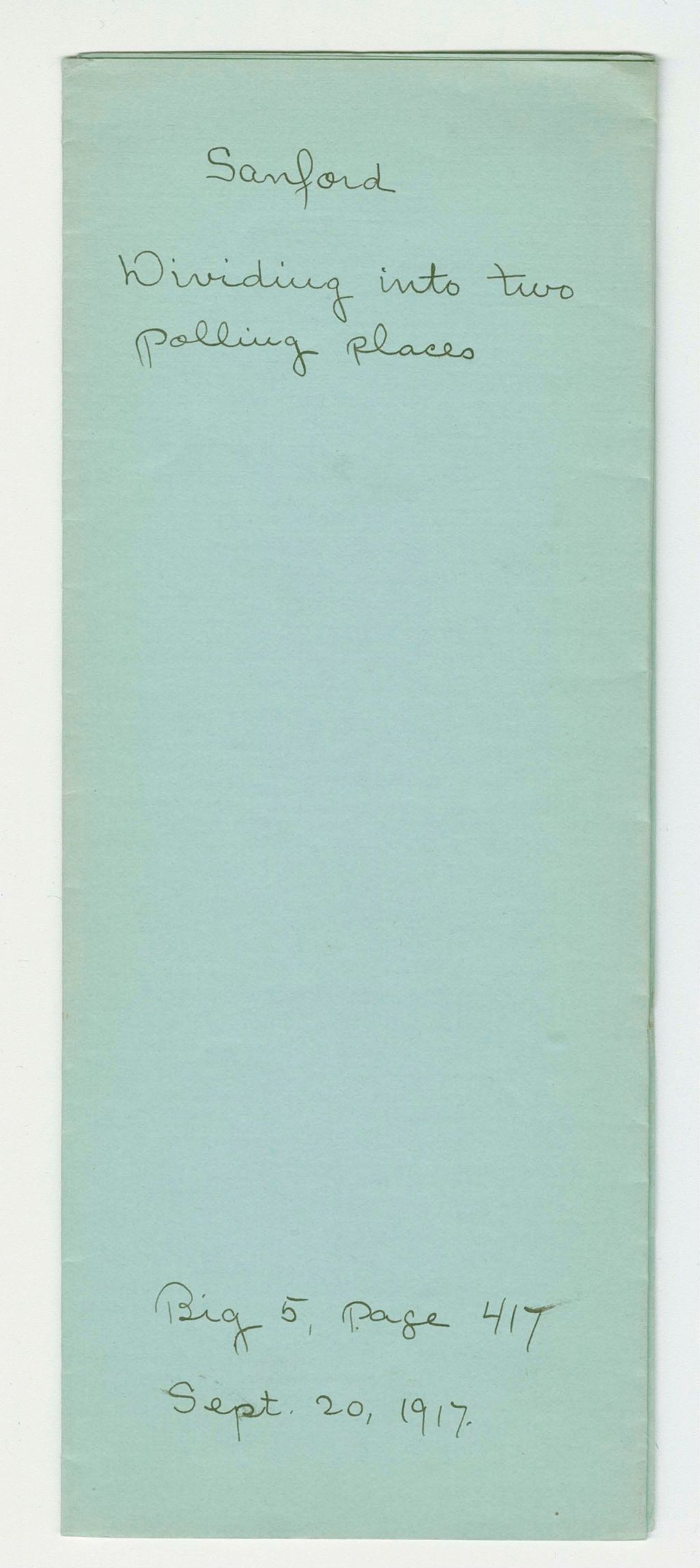 Miniature of Sanford Dividing into Two Polling Places