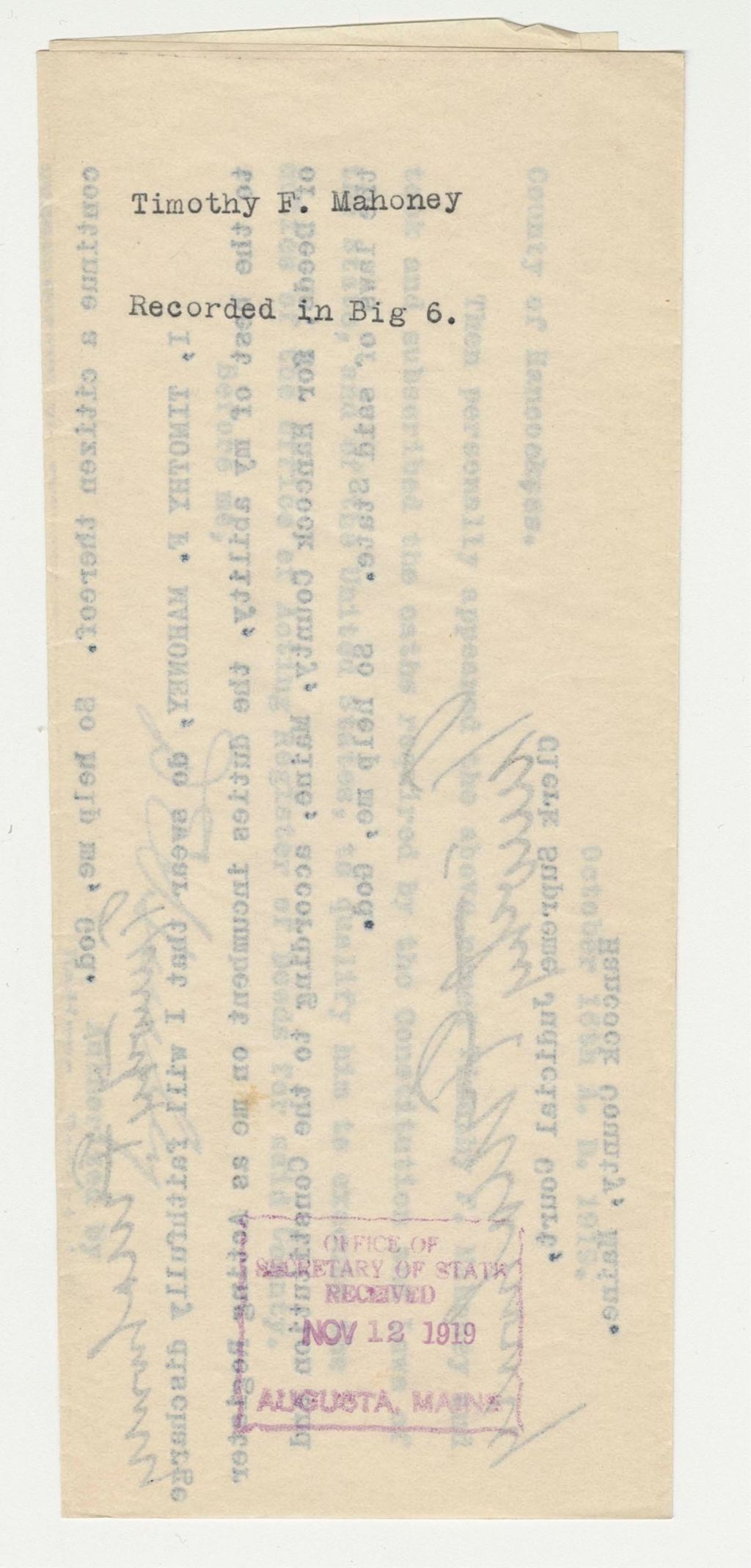 Miniature of Acting Register of Deeds Hancock County Appointment