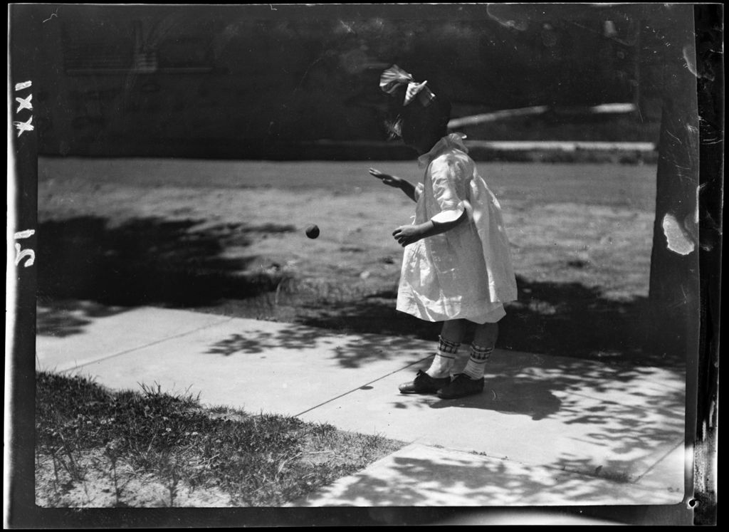 Miniature of Tots- Barbara Bounces Ball On Sidewalk