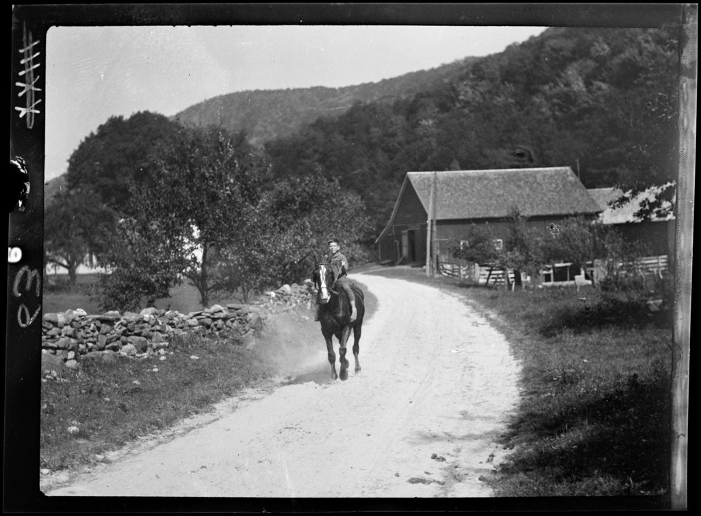 Miniature of Speed- Don Rides Horse On Road Near Barn