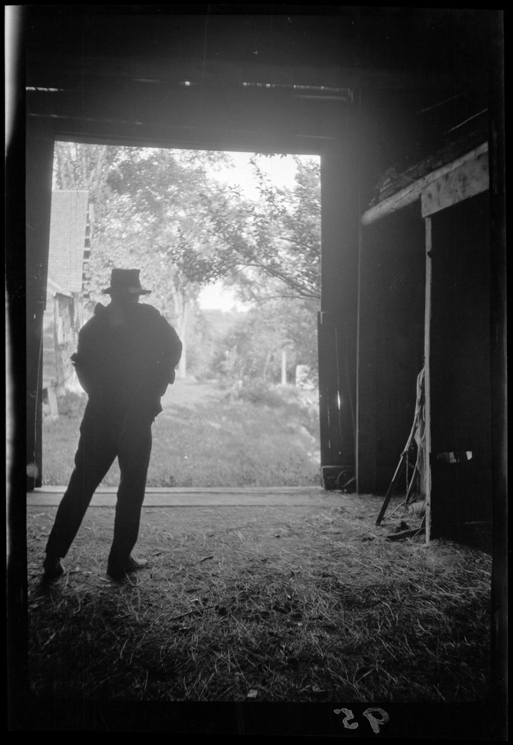 Miniature of Genre Brother Will In Shadow Of Barn Door. Homestead