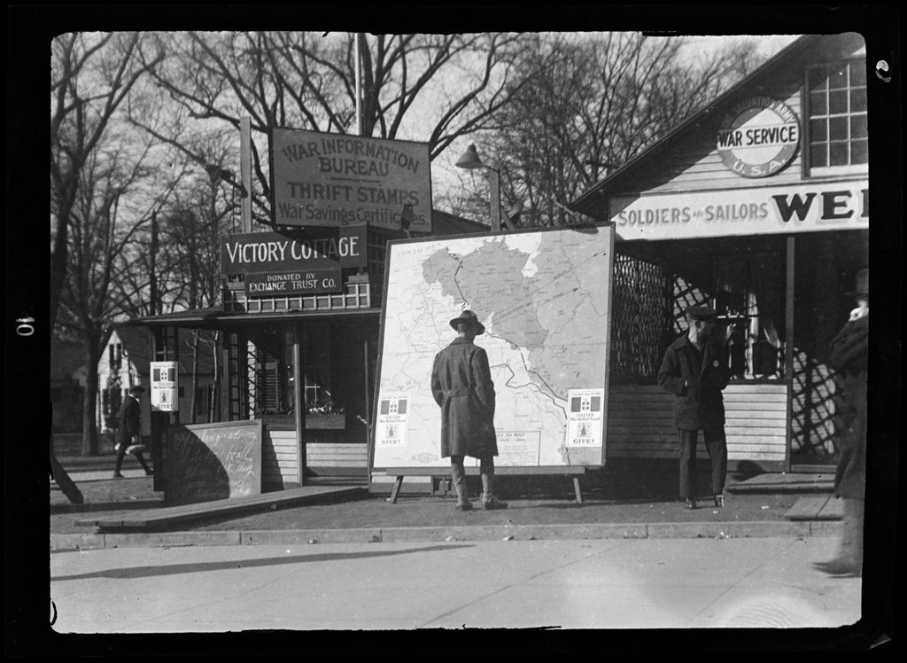 Miniature of Genre- Soliders And Sailor In Boston Standing Around War Information Bureau