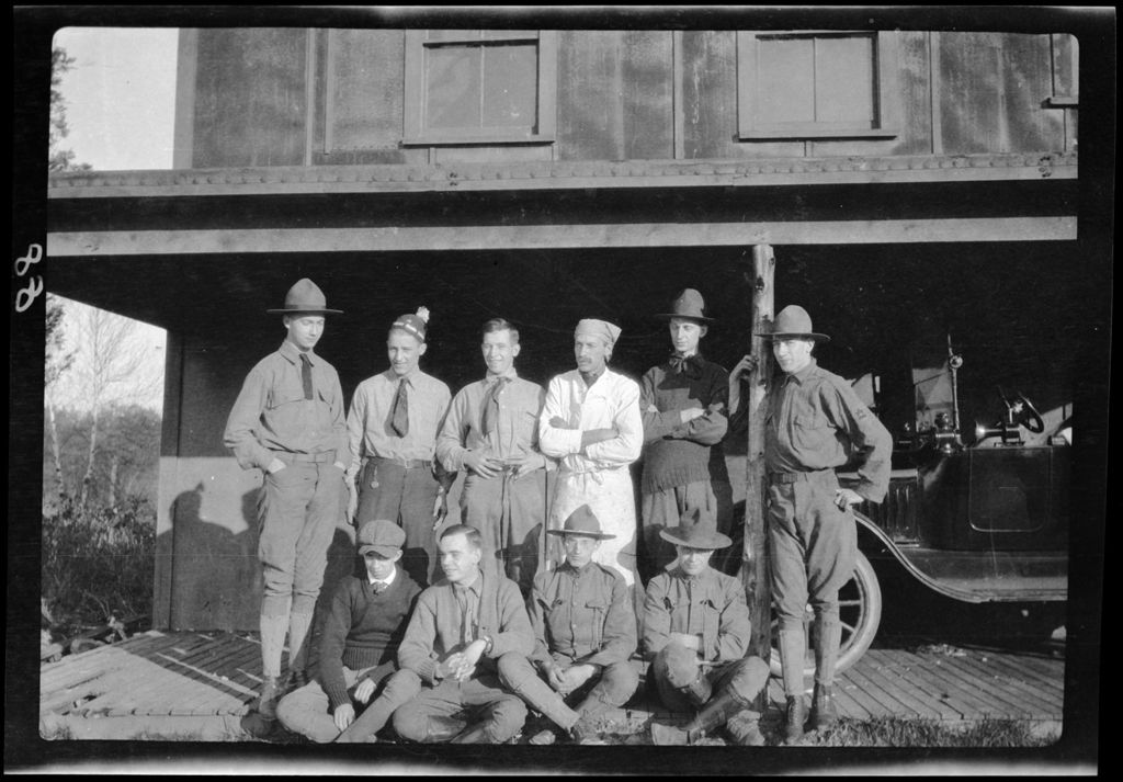 Miniature of Boyscouts- Many Scouts In Group Photo, Old Car, Bld Behind Dover
