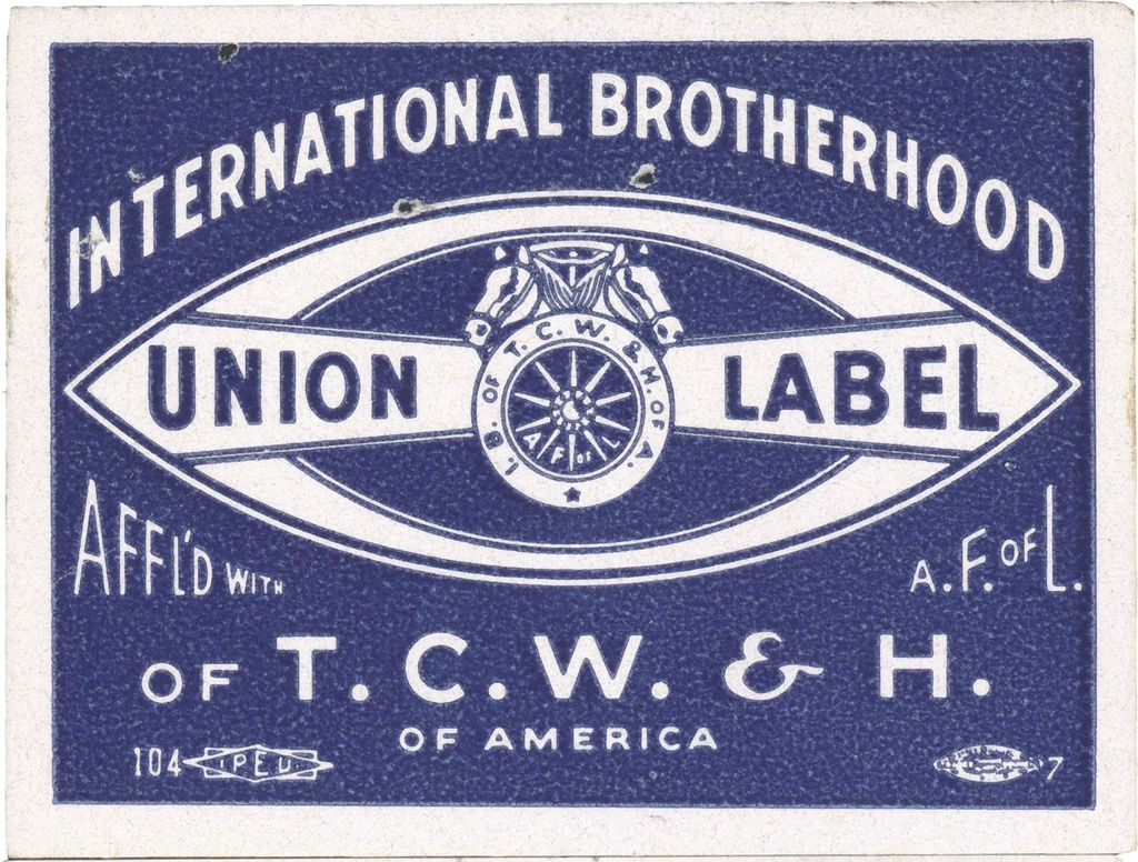 Miniature of International Brotherhood of Teamsters, Chauffeurs, Warehousemen and Helpers of America union label (white background)