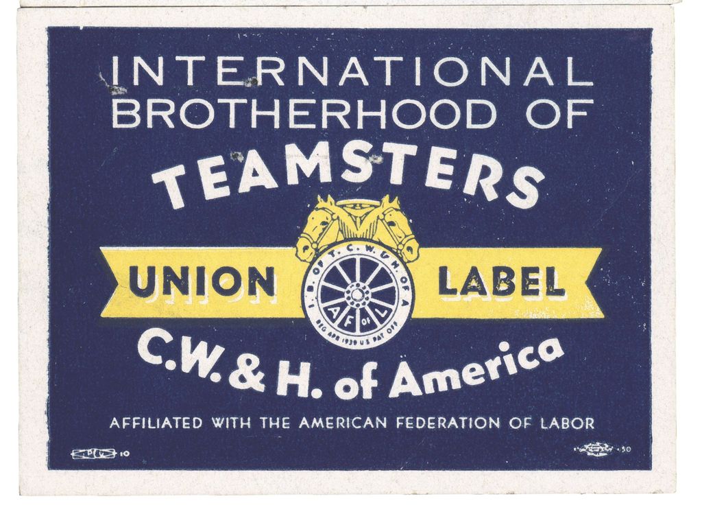 Miniature of International Brotherhood of Teamsters, Chauffeurs, Warehousemen and Helpers of America  union label (yellow background)