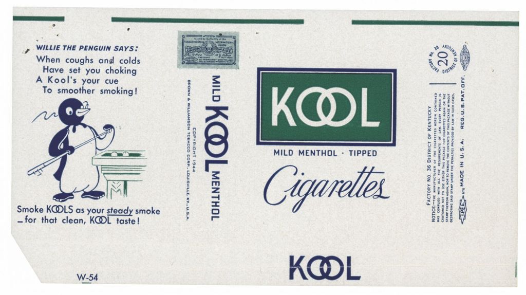 Miniature of Kool Mild Menthol Tipped Cigarettes label