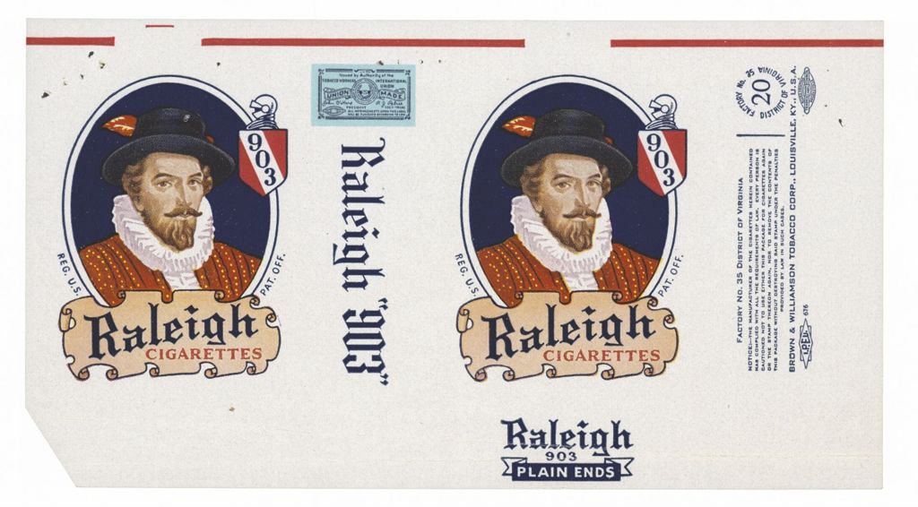 Miniature of Raleigh Cigarettes label