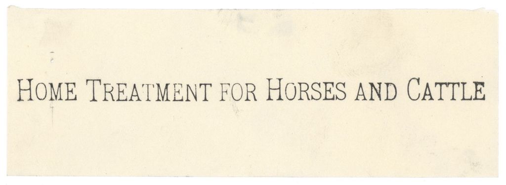 Miniature of Home Treatment for Horses and Cattle