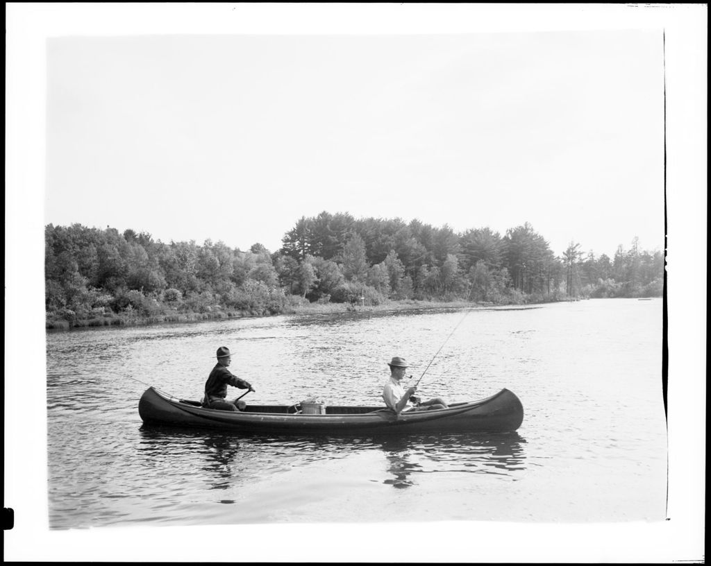 Miniature of Two Men Fishing From A Canoe