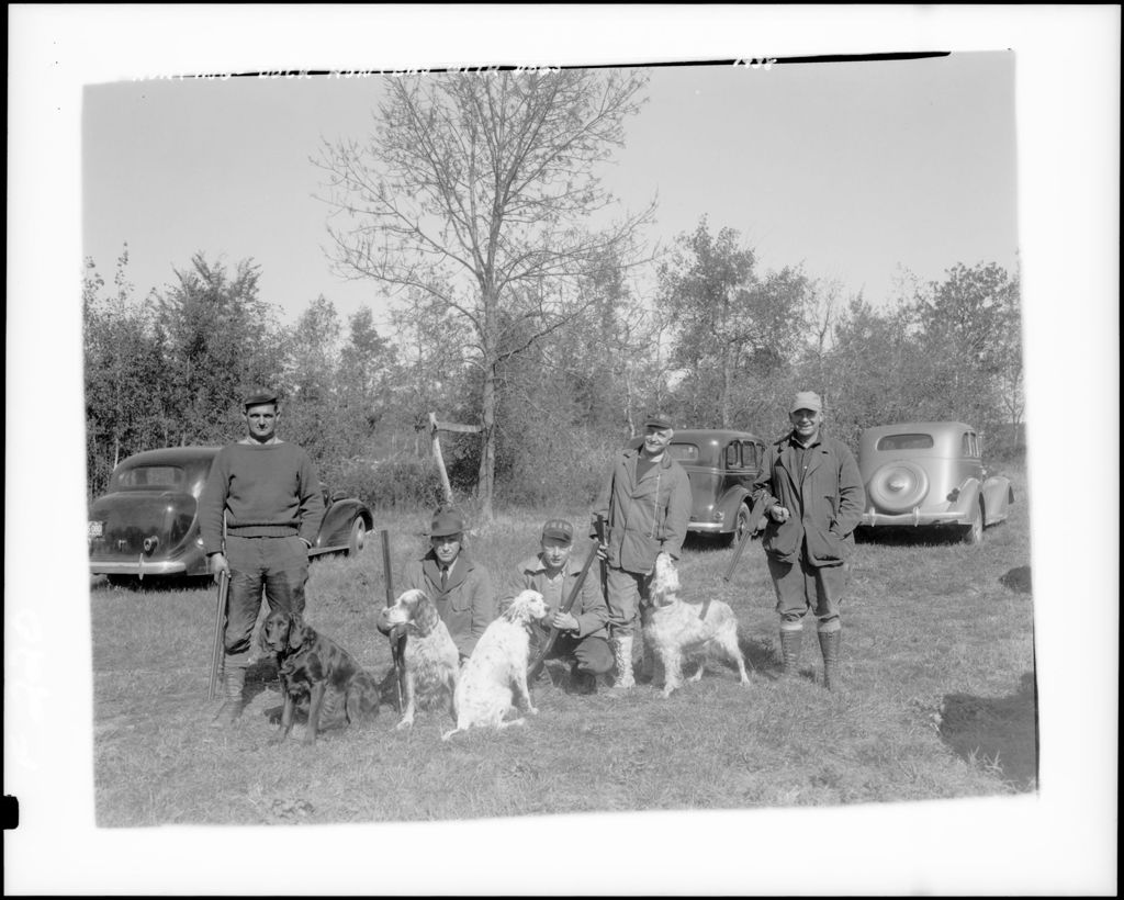 Miniature of Group Of Bird Hunters With Dogs Getting Ready For The Hunt