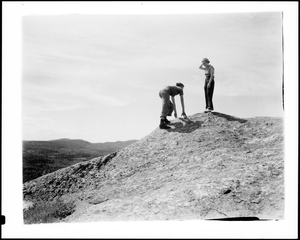 Miniature of Couple On A Small Hill Overlooking Mountains