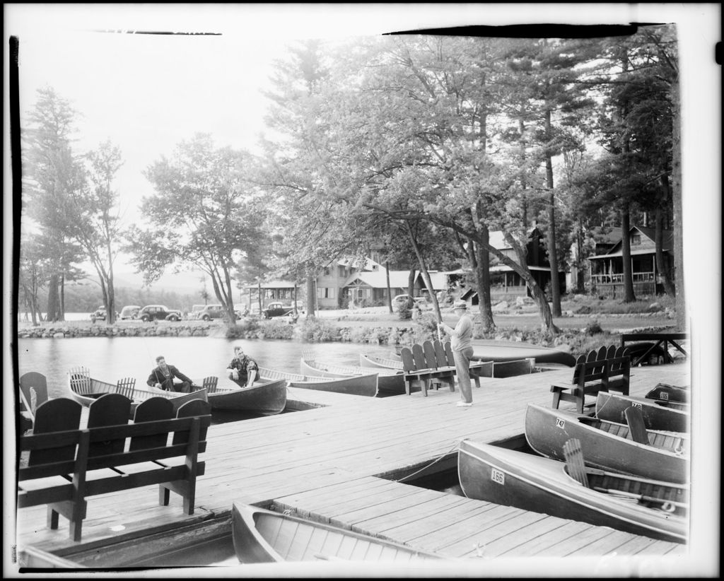 Miniature of Dock With Lakeside Cabins In Background