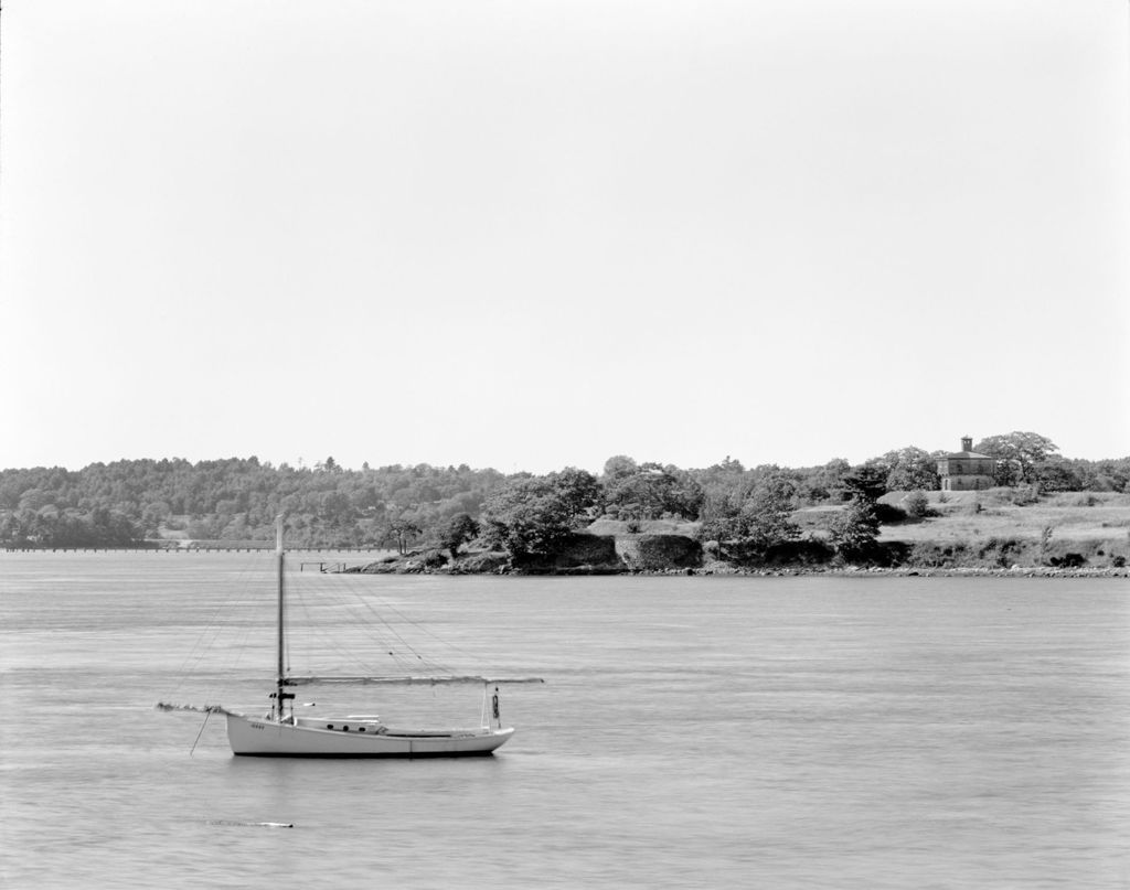 Miniature of Sailboat Anchored In A Cove In Front Of Fort Edgecomb