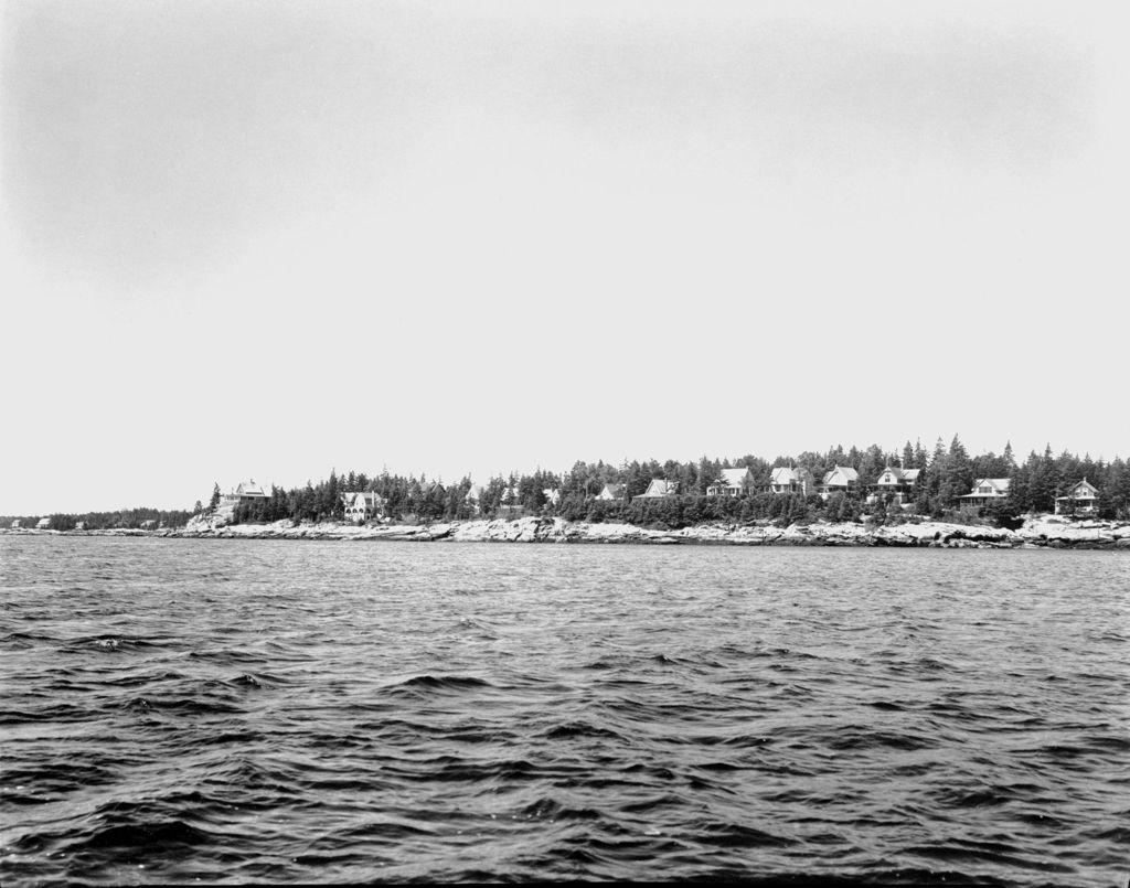 Miniature of Picture Of Shoreline Taken From Water Showing Cottages Along The Shore In Boothbay Harbor