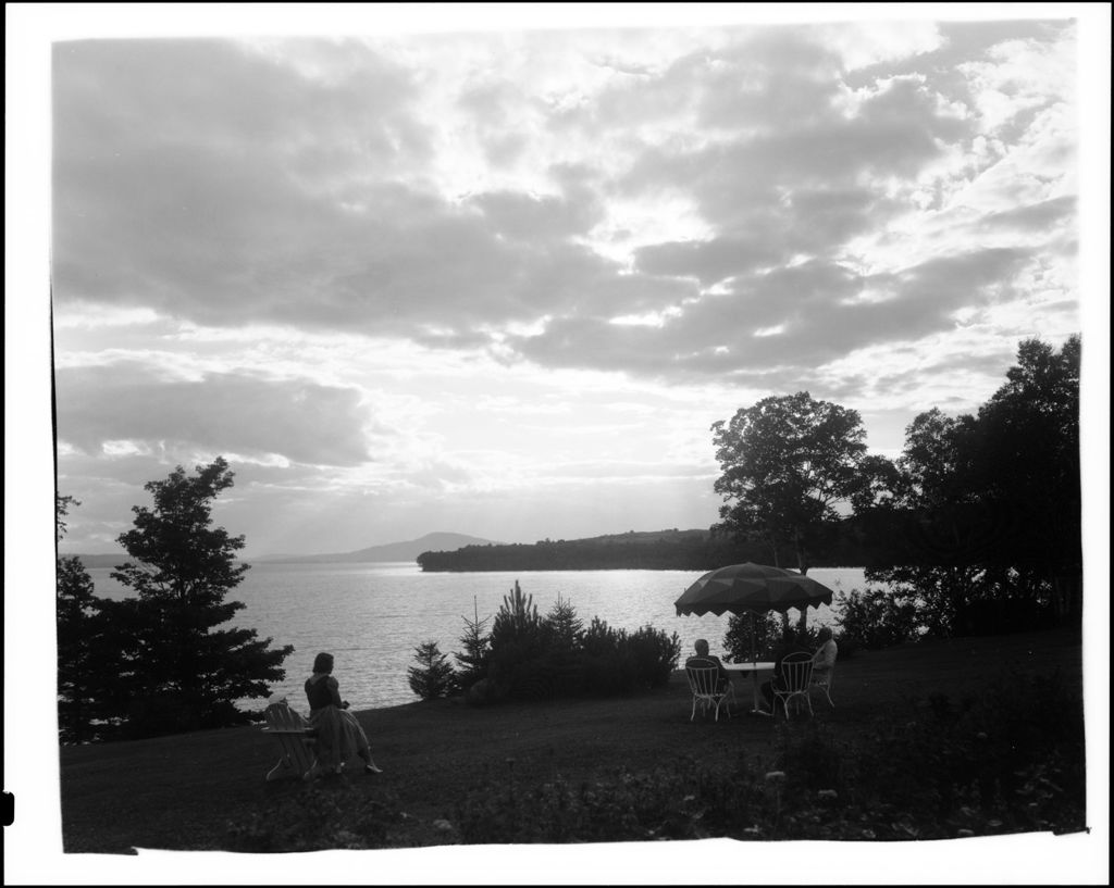 Miniature of Sunlight Streaming Through Clouds Over Lake In Rangeley, Mountains In Distance