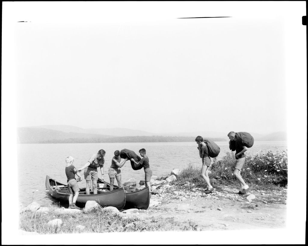 Miniature of Campers Preparing For A Canoe Trip In Belgrade