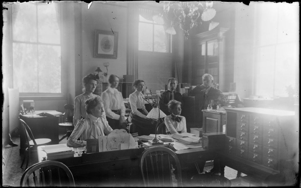 Miniature of People At Work In The Adjutant General's Office, Capitol Building, Augusta, Me