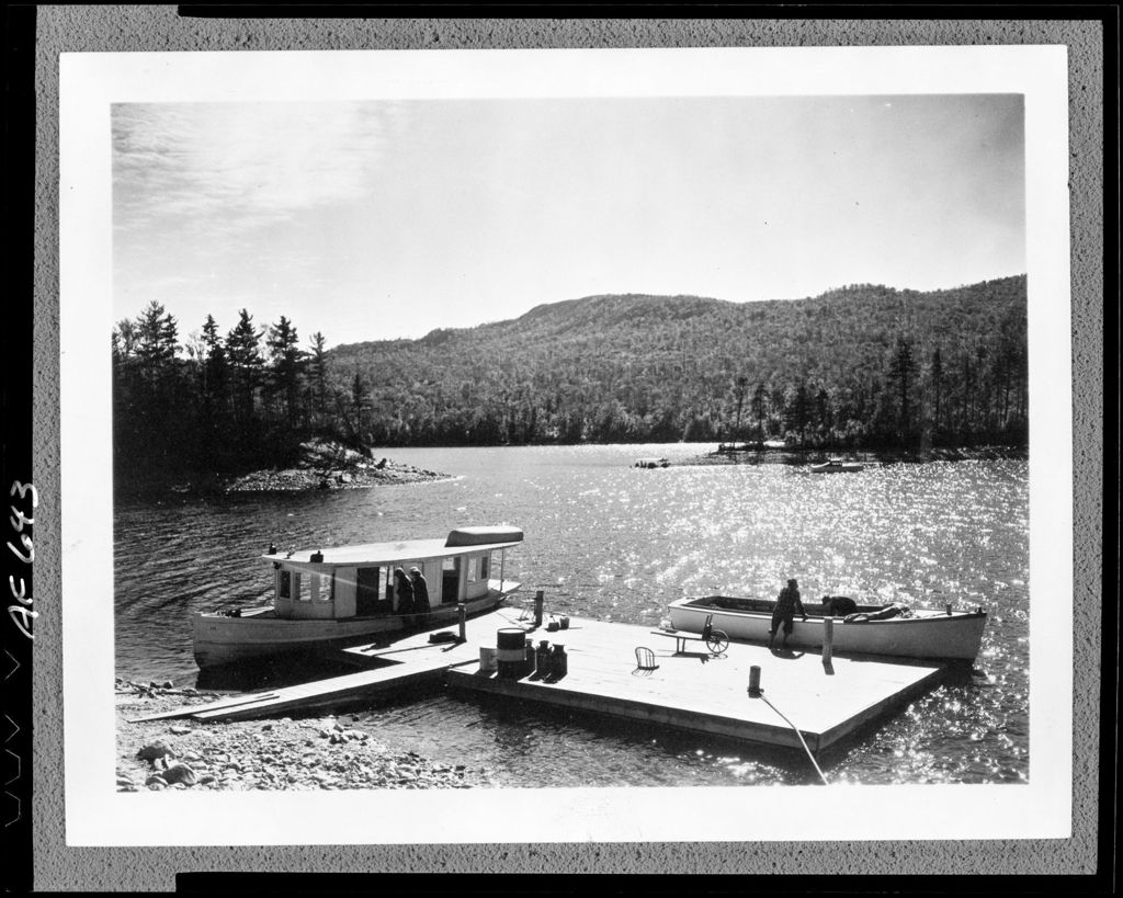 Miniature of Motorboats Tied In At A Float On South Arm Pond