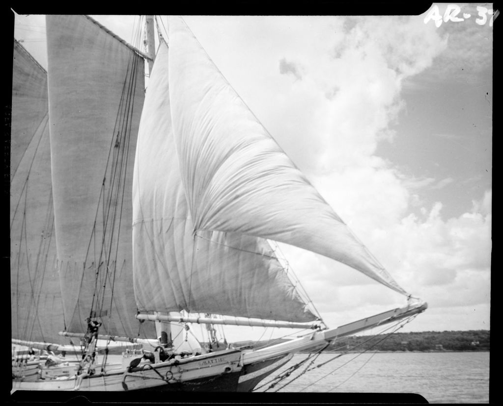 Miniature of Fore Sails And Jib Sails On The Schooner "Mattie" Out Of Camden