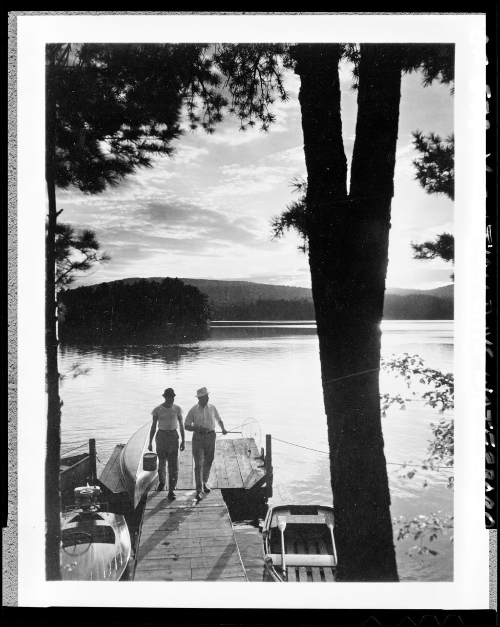 Miniature of Two Men Returning From Fishing On A Lake In Waterboro