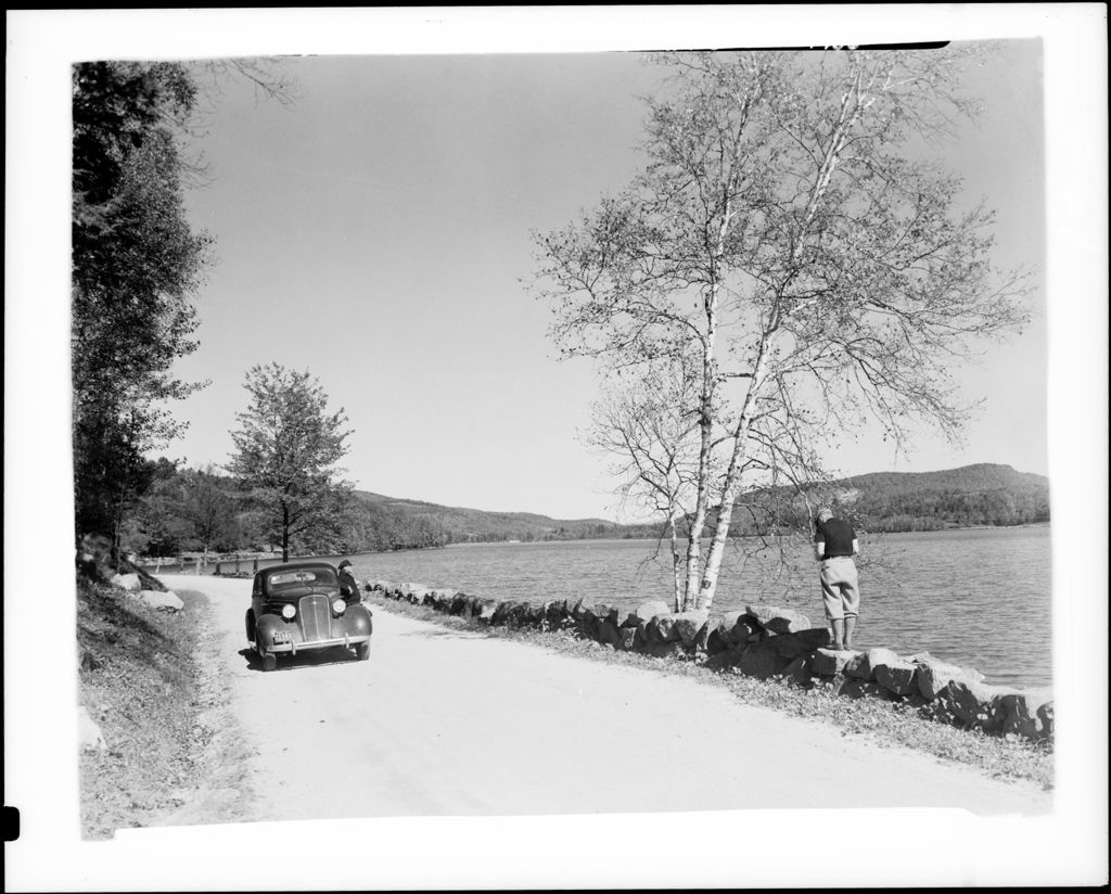Miniature of Gravel Road Along Scenic Lake Shore In Greenwood