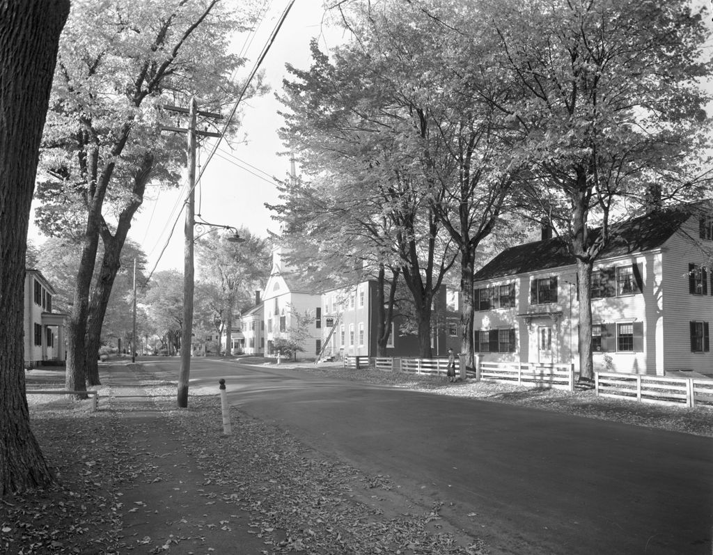 Miniature of Tree Lined Street In Kennebunkport With Houses And A Church