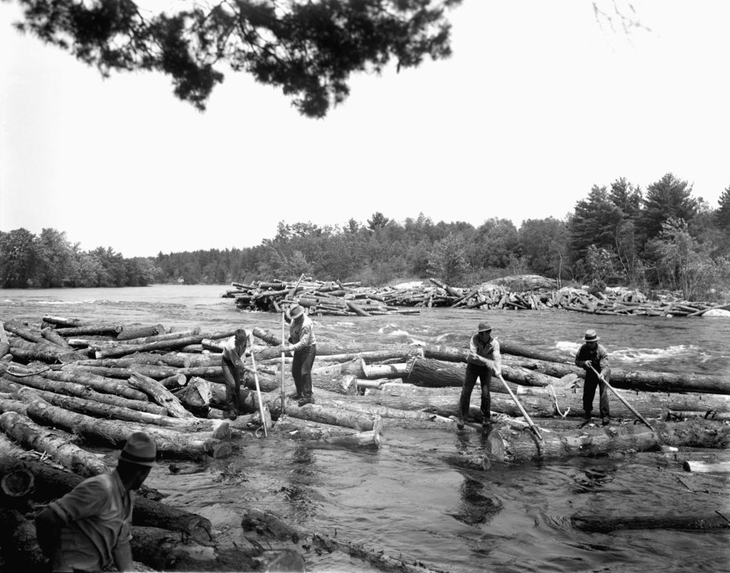 Miniature of River Drivers Clearing A Log Jam In Limington