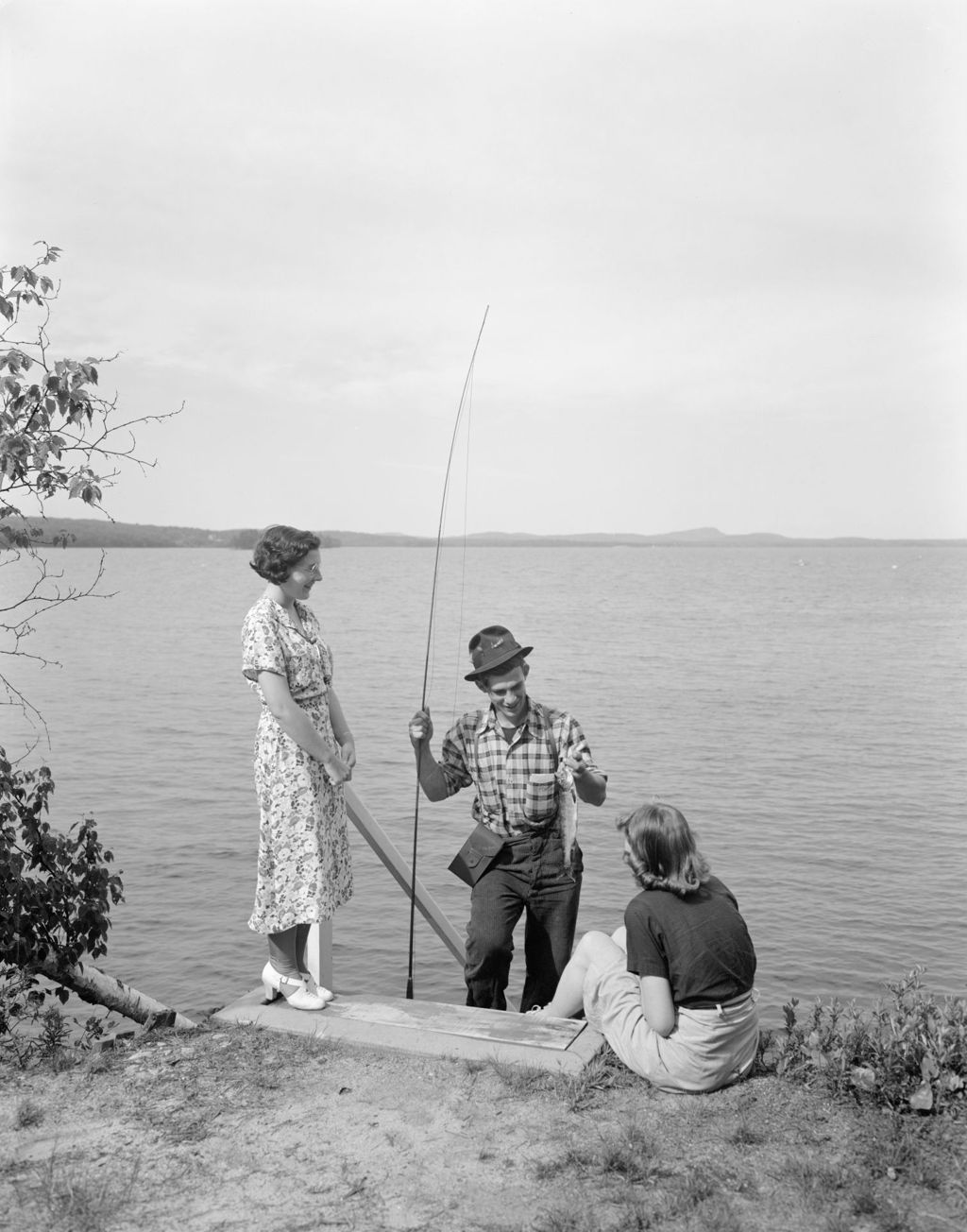 Miniature of Man Showing Fish To Two Ladies