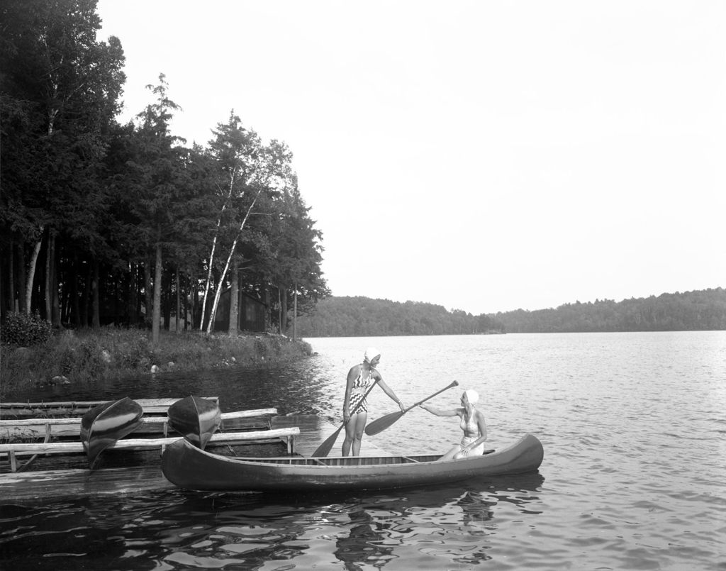 Miniature of Two Girls Out Canoeing At Camp Paysock In Winthrop