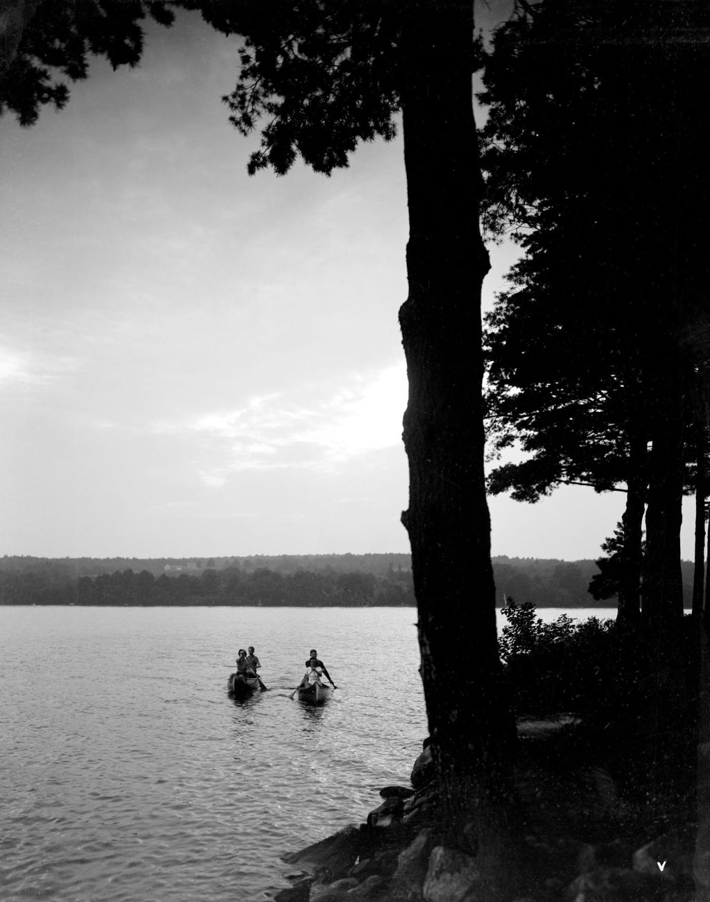Miniature of Canoeists On A Lake At Dusk