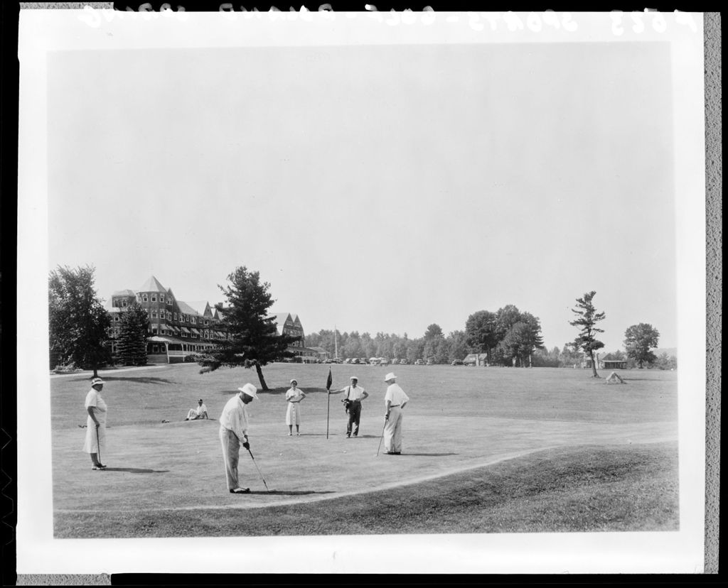 Miniature of Group Of People Playing Golf, Poland Spring House In Background