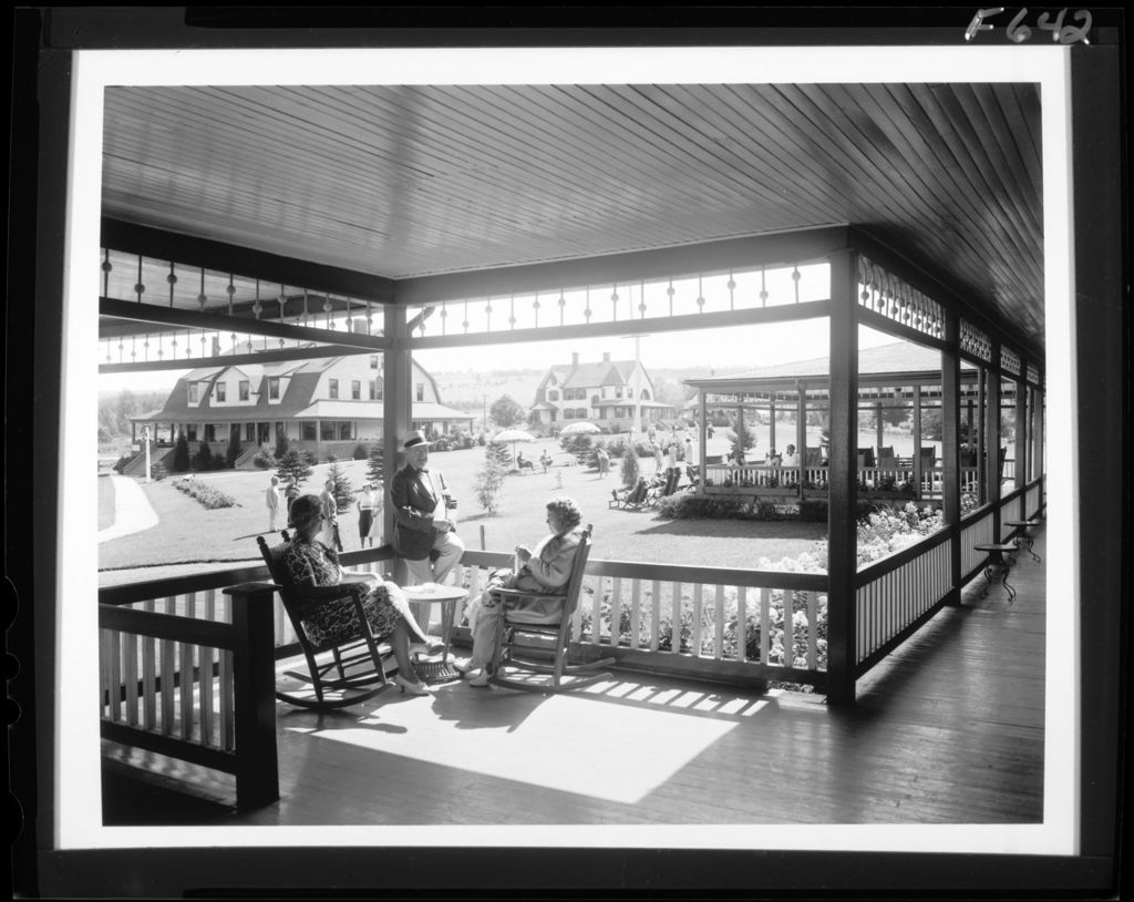 Miniature of People Relaxing On Porch Of A Large Hotel In Rangeley