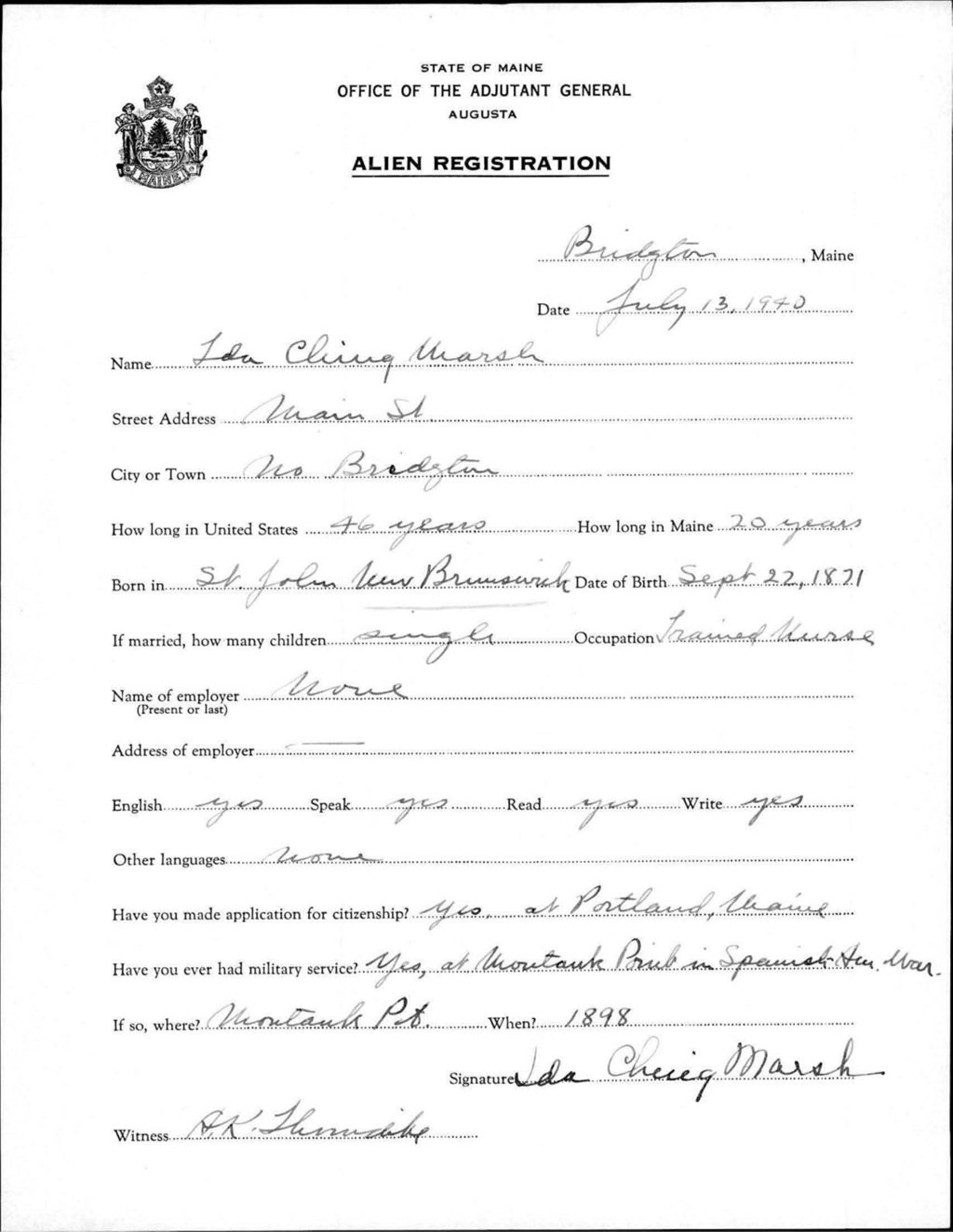 Miniature of Alien Registration- Marsh, Ida C. (Bridgton, Cumberland County)