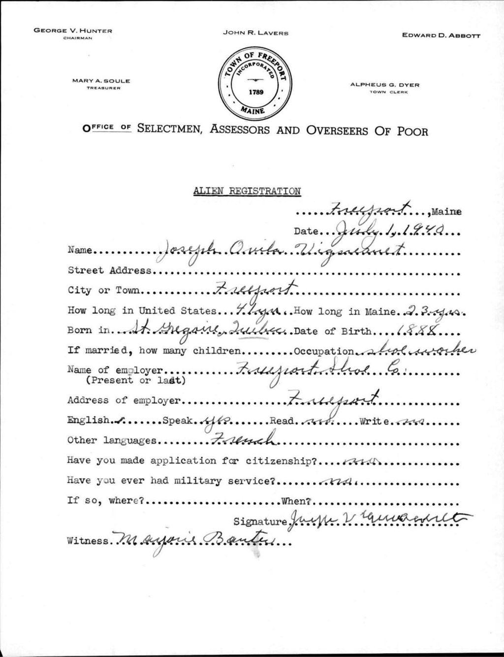 Miniature of Alien Registration- Vigsreauet, Joseph O. (Baldwin, Cumberland County)