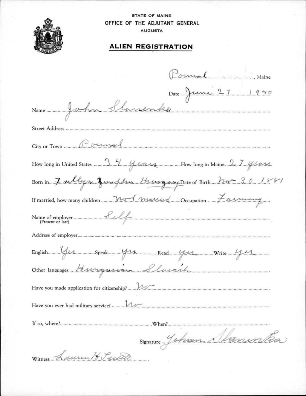 Miniature of Alien Registration- Shaninker, John (Gorham, Cumberland County)