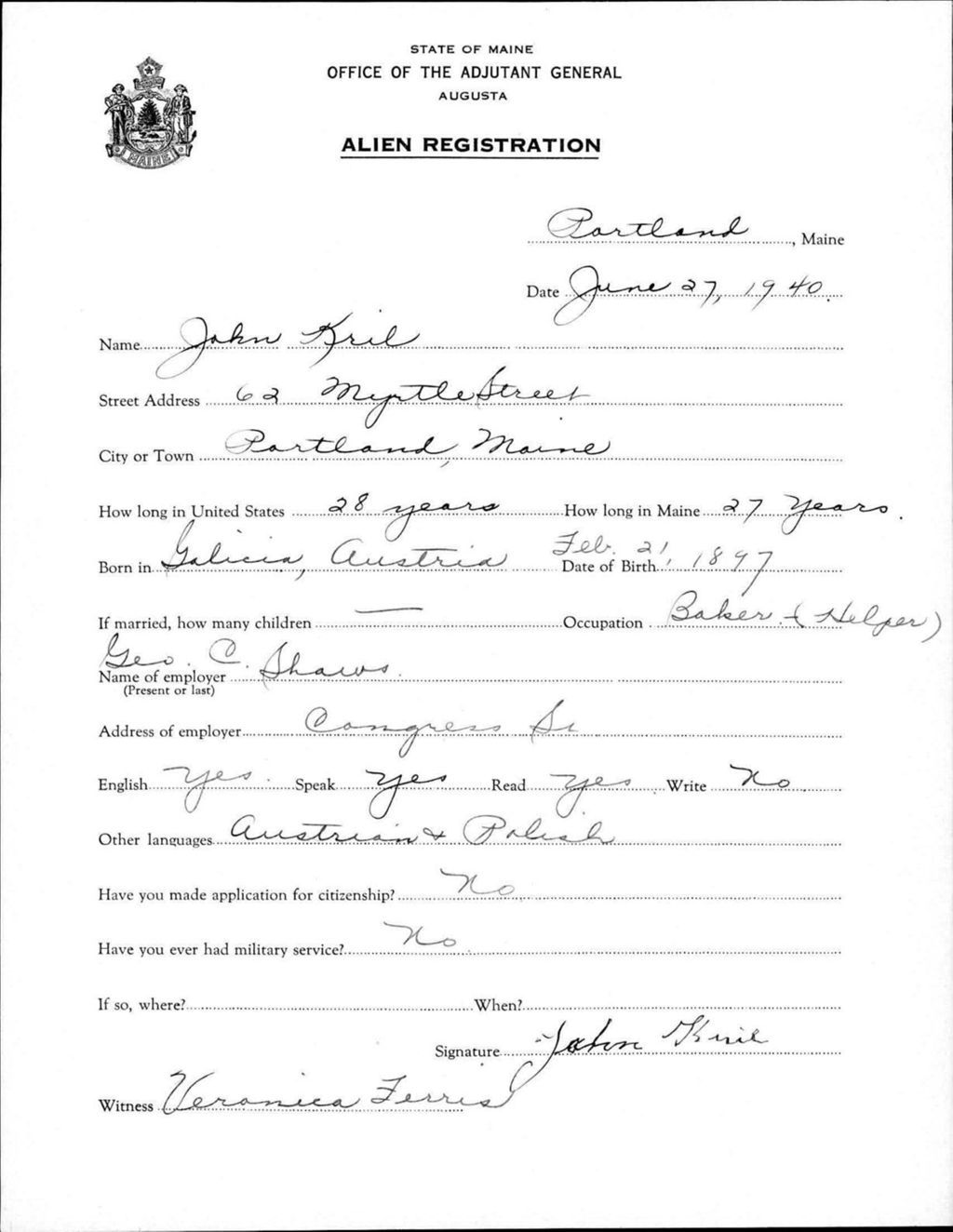 Miniature of Alien Registration- Kril, John (Portland, Cumberland County)