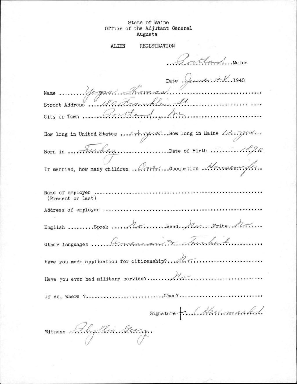 Miniature of Alien Registration- Thomas, Yegsa (Portland, Cumberland County)